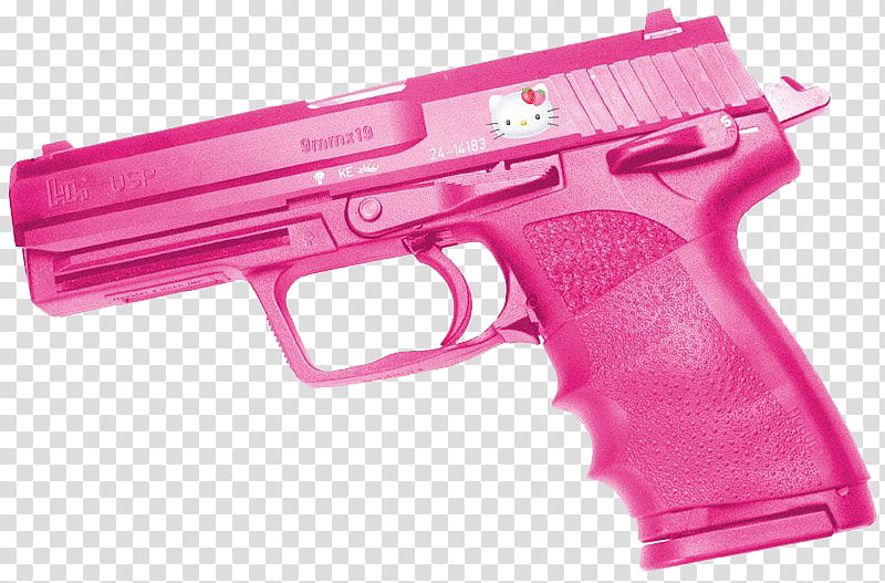 SA Y PEOPLE, pink Hello Kitty pistol illustration transparent background PNG clipart
