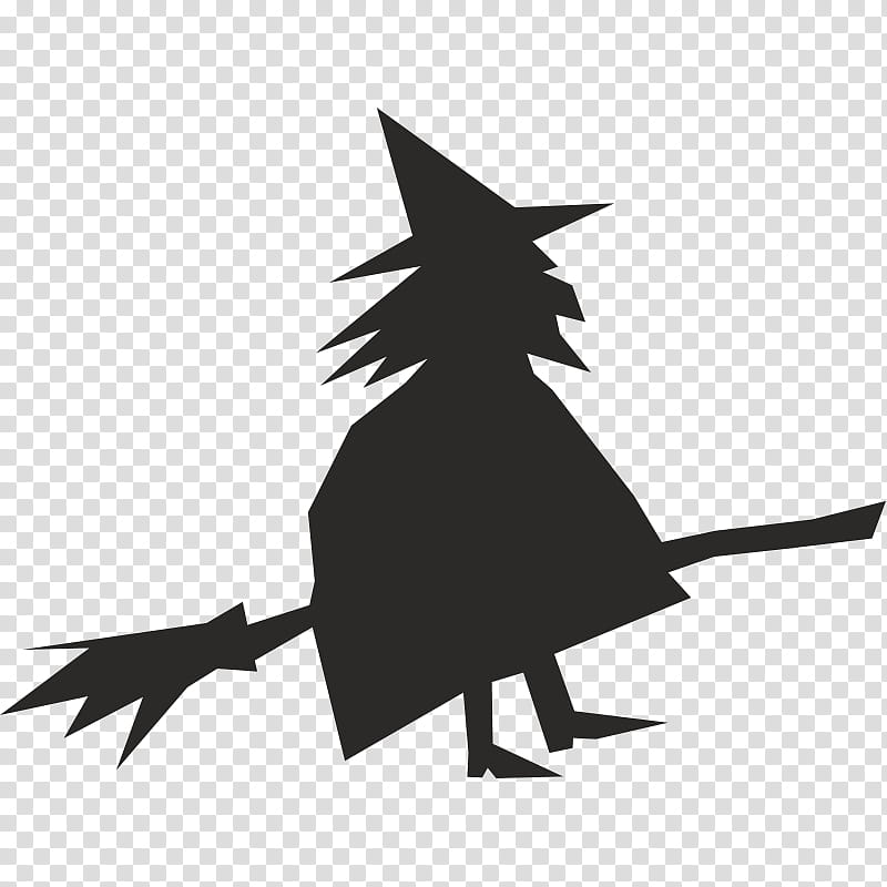 Leaf Silhouette, Witchcraft, Broom, Cartoon, Black, Black And White
, Tree, Wing transparent background PNG clipart