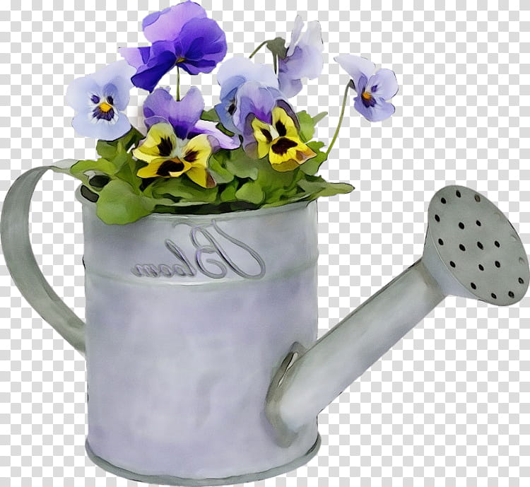 watering can violet flower purple plant, Watercolor, Paint, Wet Ink, Tool, Violet Family, Drinkware, Ceramic transparent background PNG clipart