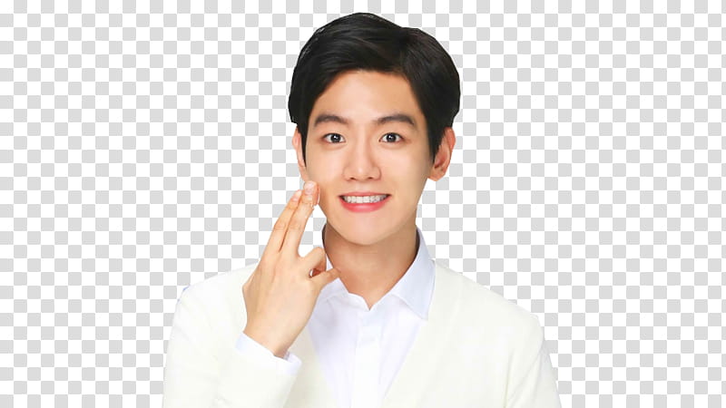 Baekhyun Nature Republic, smiling man wearing white dress shirt and suit jacket transparent background PNG clipart