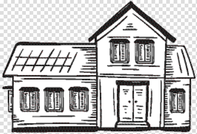 Real Estate, Drawing, House, Facade, Poster, Black White M, Villa, Industrial Design transparent background PNG clipart