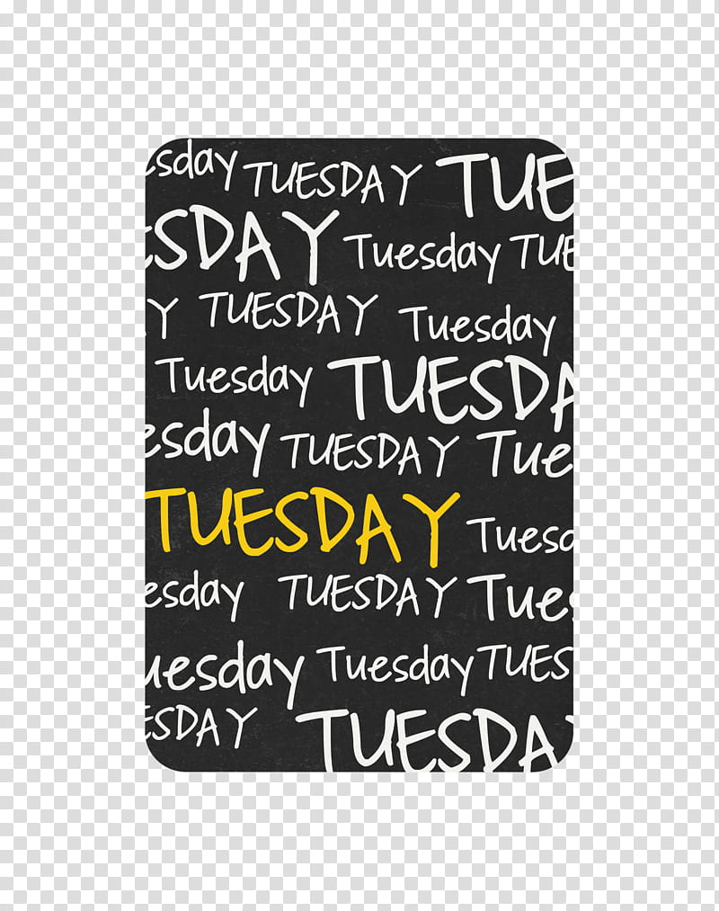 During the Week Journal Cards, tuesday text print transparent background PNG clipart