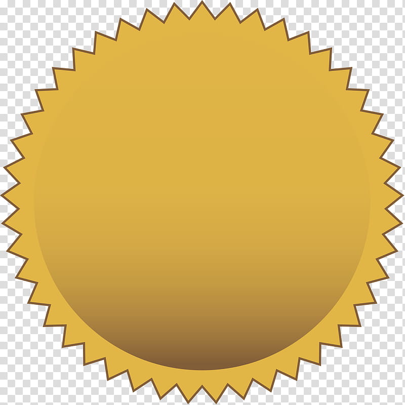 Gold Seal, Yellow, Circle, Line, Material transparent background PNG clipart