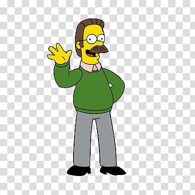 Free download | SIMPSONS, The Simpsons Ned Flanders illustration ...