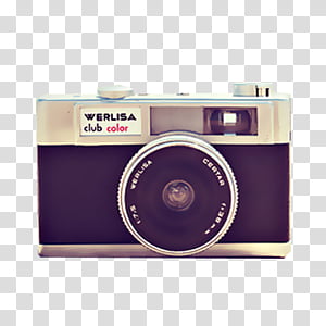 Vintage s, silver and black Werlisa Club Color camera transparent background PNG clipart thumbnail