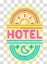 Neon Lights Set, multicolored hotel transparent background PNG clipart