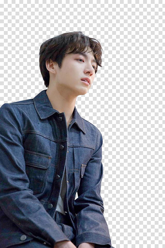 BTS LY Tear shoot Sketch, man wearing blue denim button-up jacket transparent background PNG clipart