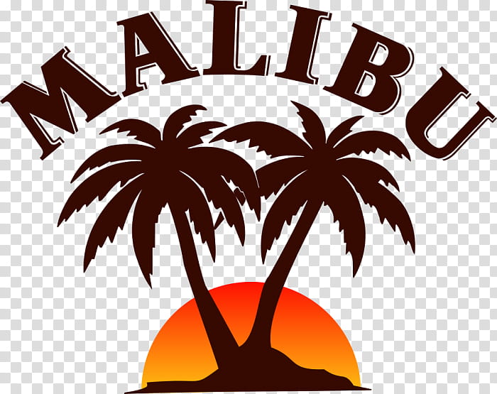 Palm Tree Silhouette, Malibu, Rum, Liquor, Whiskey, Malibu Liqueurs, Coconut, Logo transparent background PNG clipart