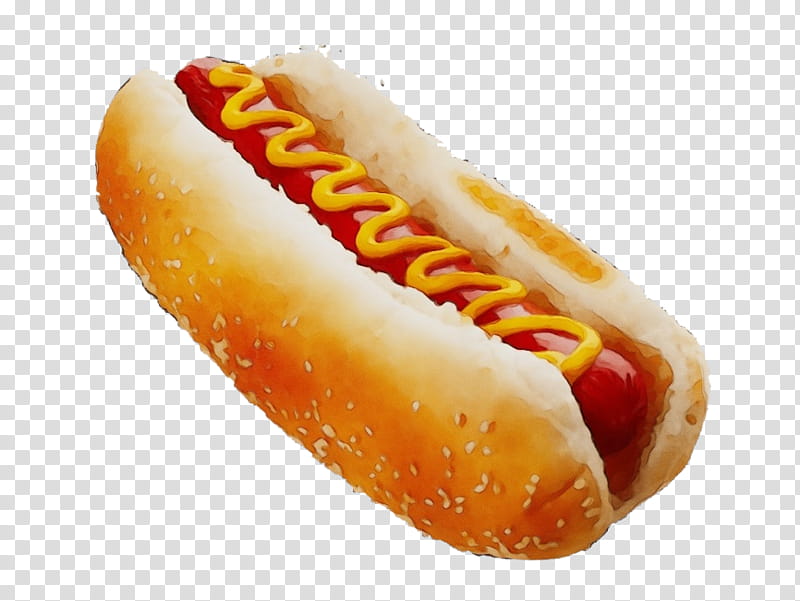 fast food hot dog bun sausage bun chili dog food, Watercolor, Paint, Wet Ink, Dodger Dog, Junk Food, Chicagostyle Hot Dog, Saveloy transparent background PNG clipart