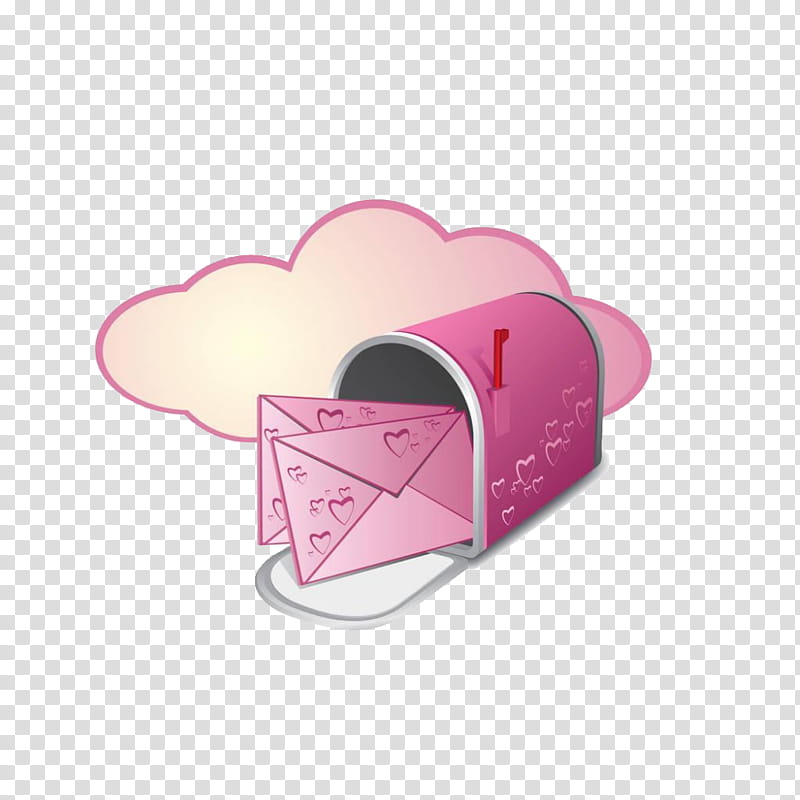 Box Heart, Email, Post Box, Cartoon, Letter Box, Pink transparent background PNG clipart