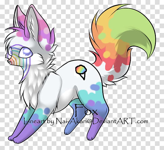 Sugar Fox, Rainbow Snow Cone, Closed transparent background PNG clipart