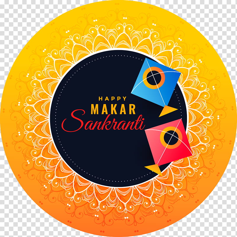 Happy Makar Sankranti Hinduism Harvest festival, Magha Mela, Maghi, Bhogi, Orange, Circle, Logo transparent background PNG clipart