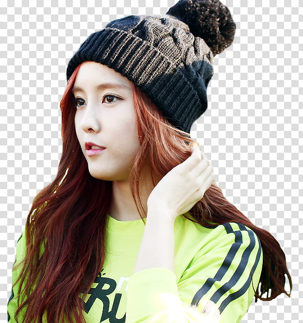 HYOMIN T ARA HQ, woman wearing black knit cap transparent background PNG clipart