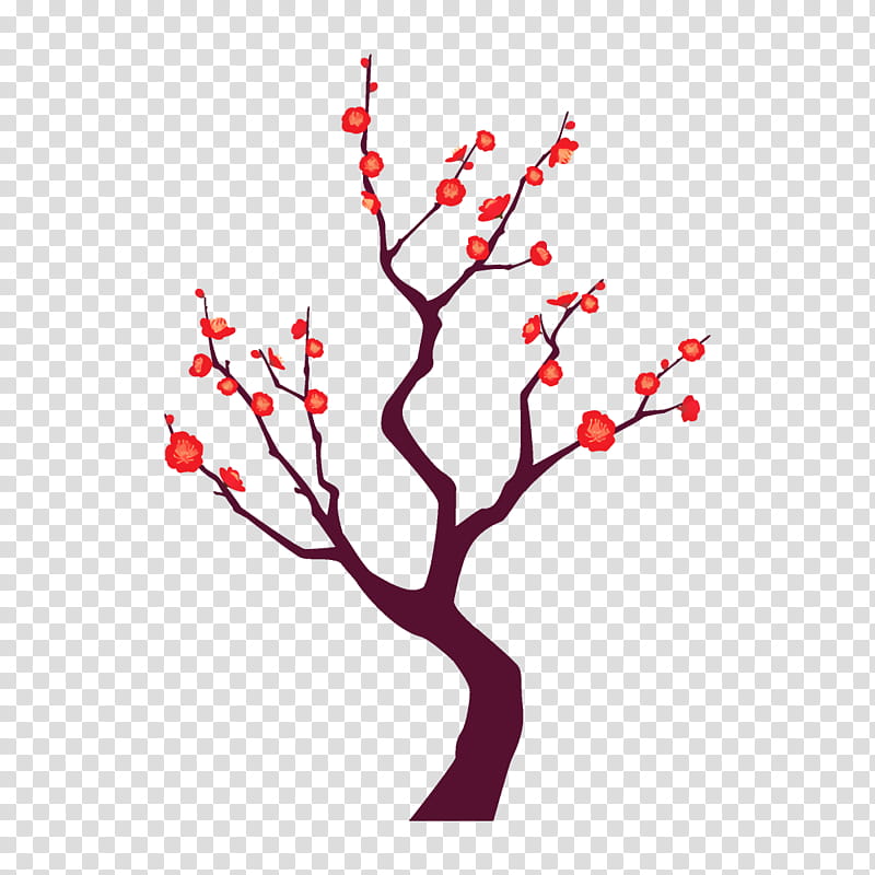 plum tree plum winter flower, Branch, Red, Twig, Plant, Woody Plant, Cherry Blossom transparent background PNG clipart