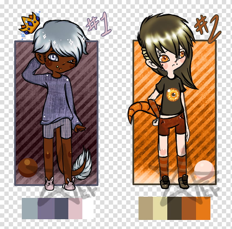 AniTails Sketchy Adopts CLOSED, male and female anime characters art transparent background PNG clipart