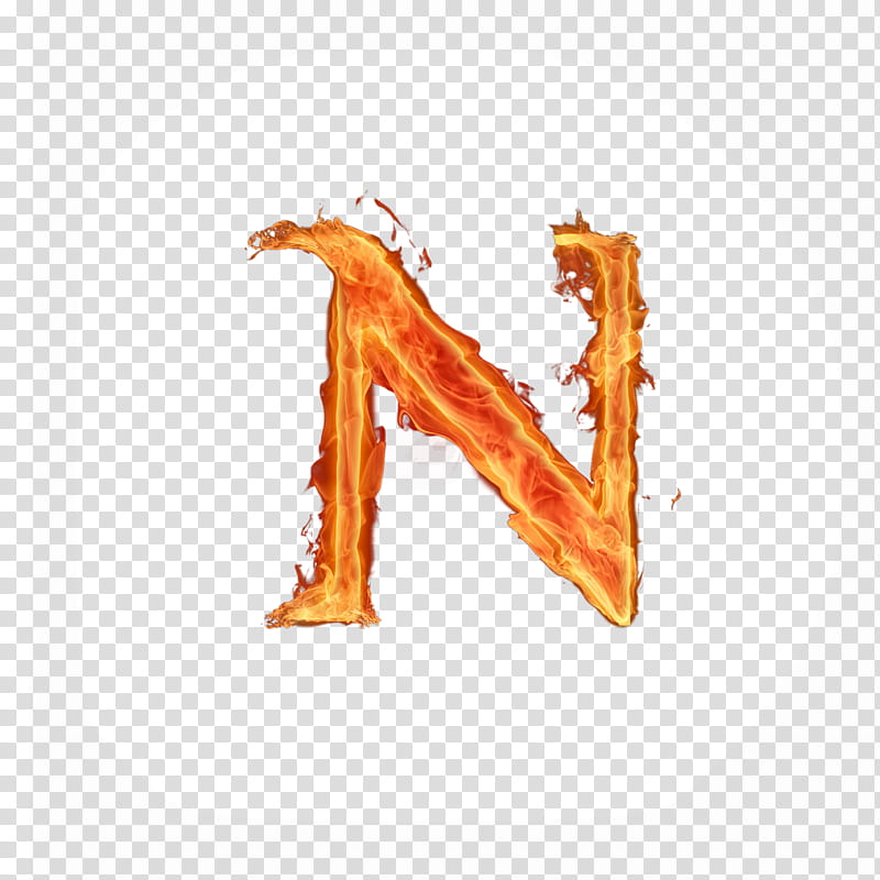 N letter on fire art transparent background PNG clipart