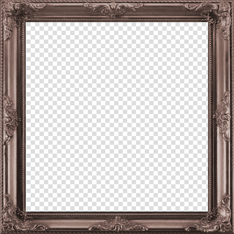 Antique Frame I square, square brown frame transparent background PNG clipart