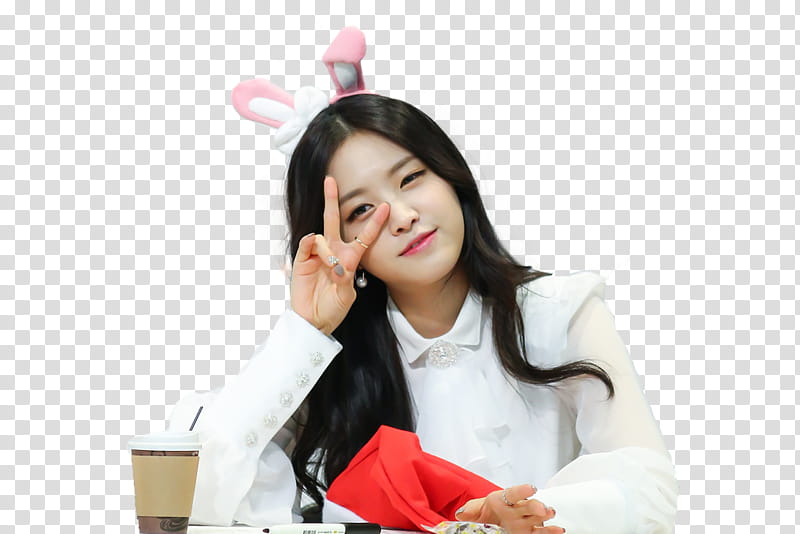 Apink NaEun, woman doing peace sign transparent background PNG clipart