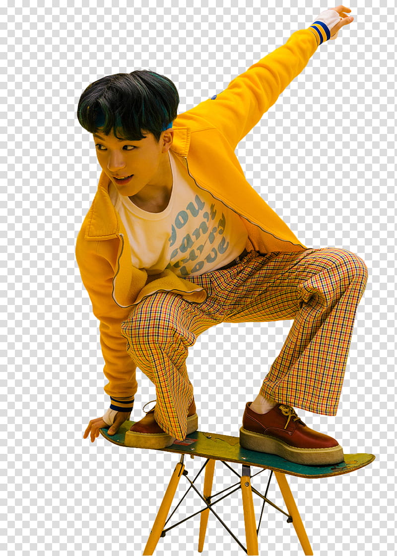 Jeno NCT DREAM , man wearing yellow suit transparent background PNG clipart