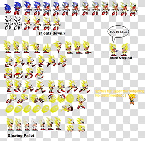 Sonic 1 Sprite Png - Sonic 2 Super Sonic Sprites, Transparent Png