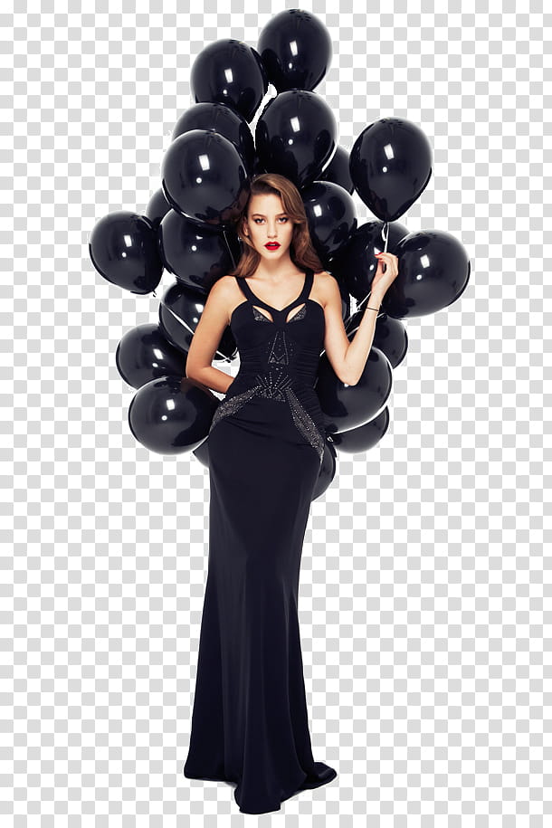 woman in black thick strap dress transparent background PNG clipart