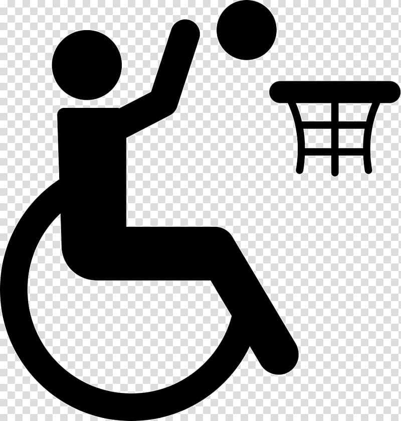 wheelchair sports black and white clipart