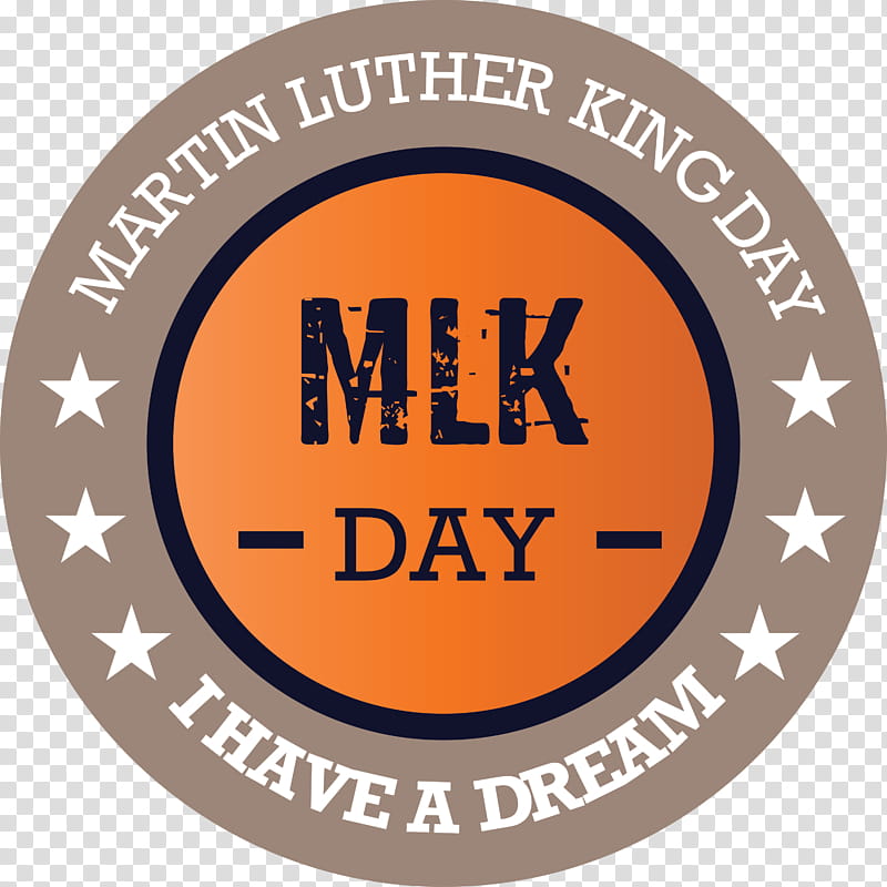 MLK Day Martin Luther King Jr. Day, Martin Luther King Jr Day, Orange, Logo, Label, Emblem, Signage transparent background PNG clipart