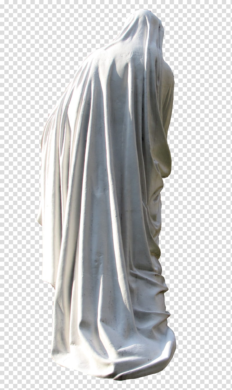 Saint Marry Statue back view, white sheet illustration transparent background PNG clipart