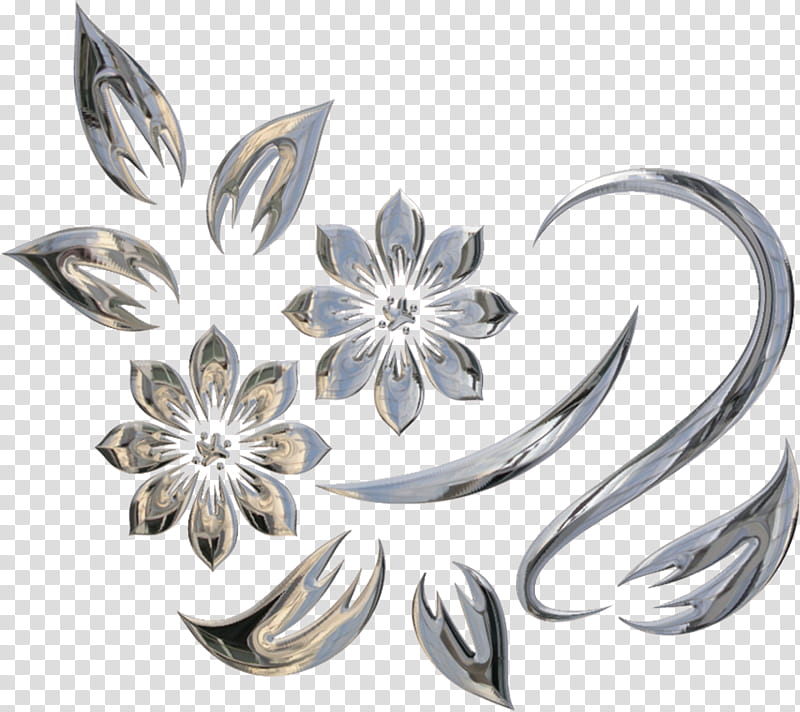 Metal Theme , gray flowers illustration transparent background PNG clipart