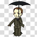 BBC Sherlock Mycroft, man under umbrella transparent background PNG clipart