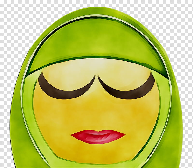 Smiley Emoji, Emoticon, Hijab, Muslim, Religious Veils, Burqa, Green, Yellow transparent background PNG clipart