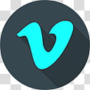 Flatjoy Circle Icons, Vimeo, black and teal V logo art transparent background PNG clipart