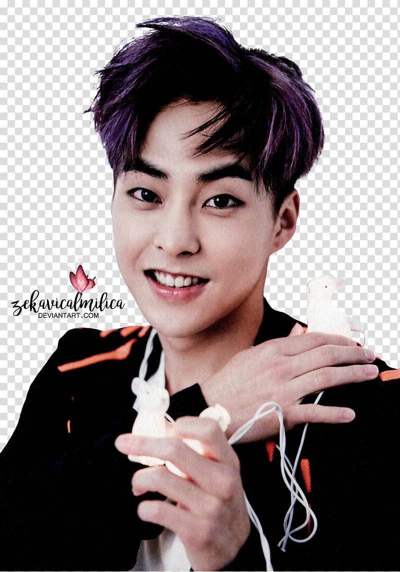 EXO Xiumin  Season Greetings, man with white string lights on shoulder transparent background PNG clipart