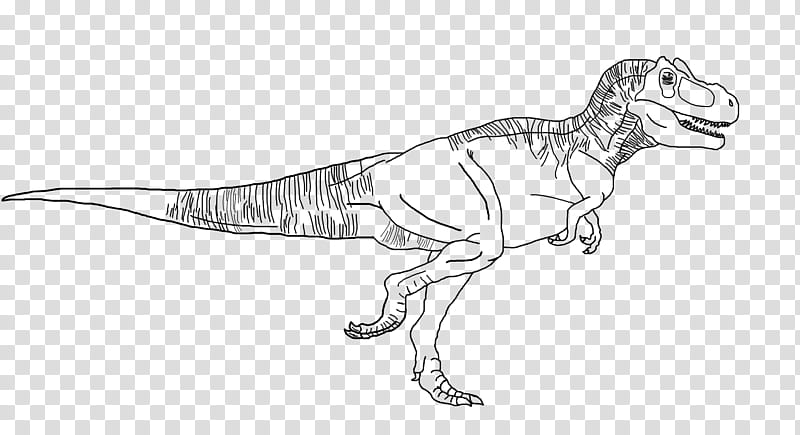 Dinos Tarbosaurus Line Art transparent background PNG clipart