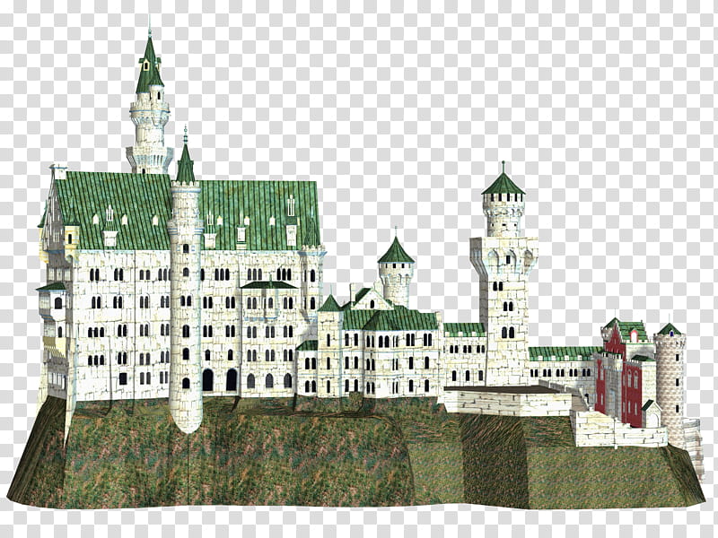 Castle , green and white castle illustration transparent background PNG clipart