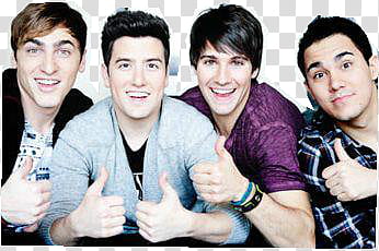 Big time rush, Big Time Rush cast making approved finger signs transparent background PNG clipart