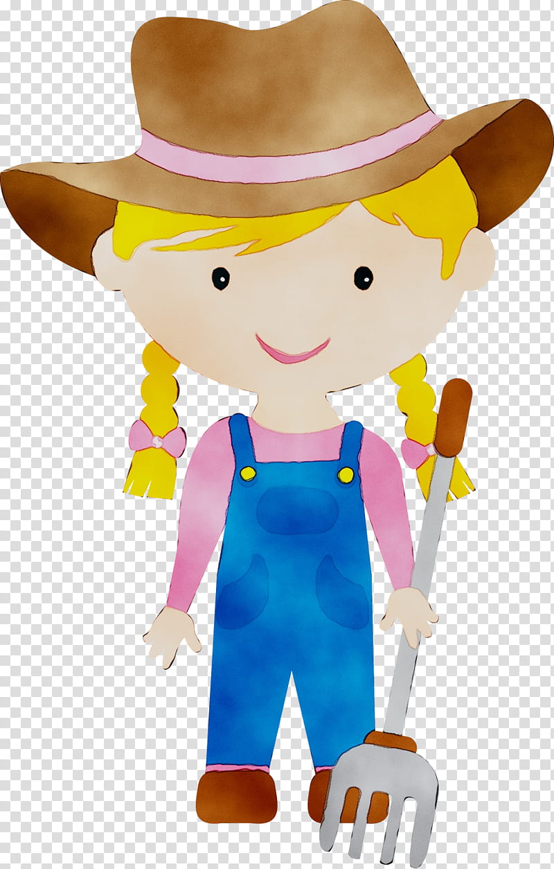 Cowboy Hat, Cartoon, Girl, Agriculturist, Farm, Drawing, Female, Woman transparent background PNG clipart