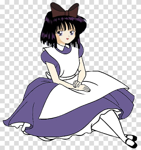 Hotaru Tomoe in Wonderland, sitting transparent background PNG clipart