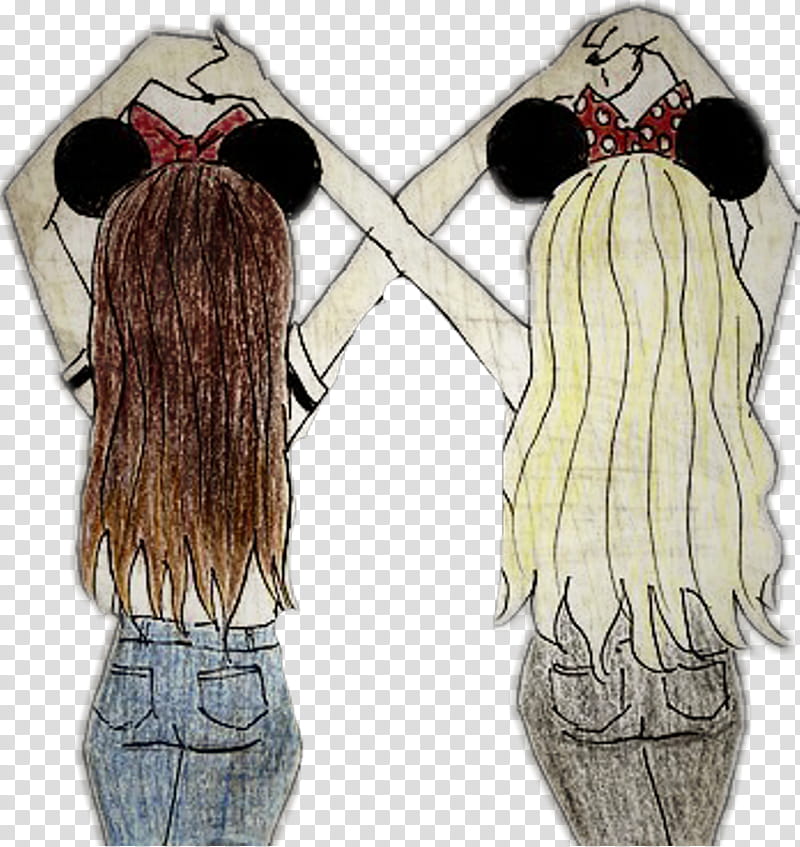 Friendship Day Hair, Together, Best Friends Forever, Drawing, Painting, Pencil, Bff, Marker Pen transparent background PNG clipart