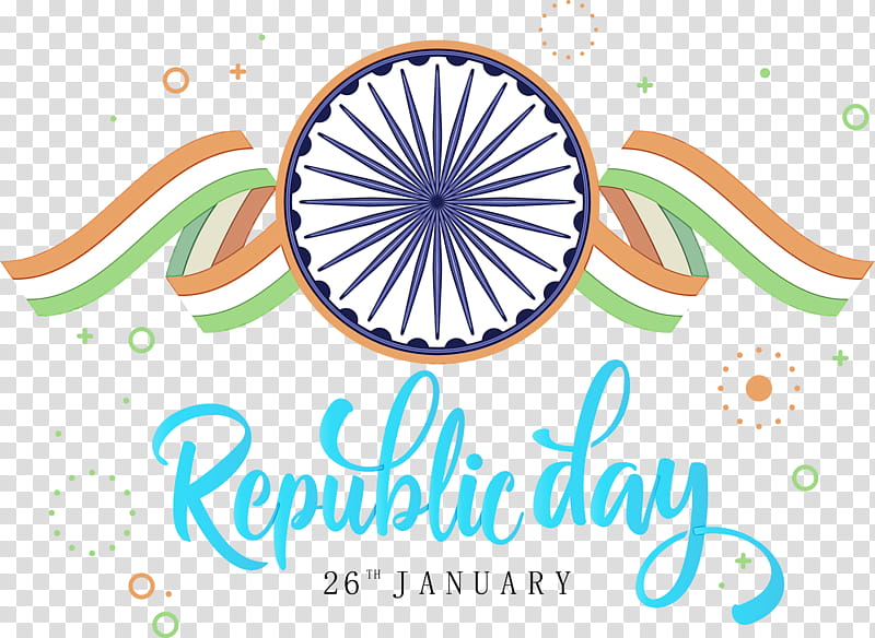 text font line logo circle, Happy India Republic Day, 26 January, Watercolor, Paint, Wet Ink transparent background PNG clipart