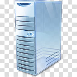 Vista RTM WOW Icon , Server, blue computer tower icon transparent background PNG clipart