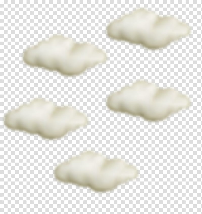 nube, five white clouds transparent background PNG clipart