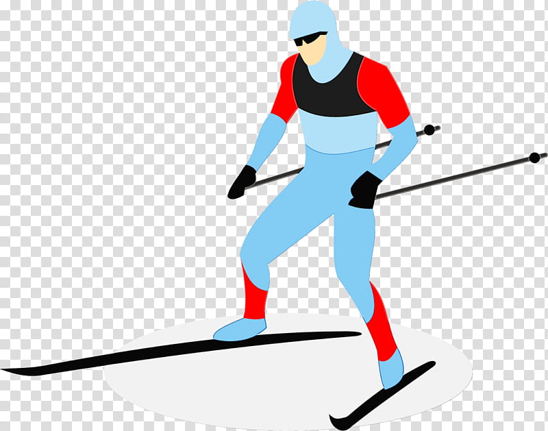 Cross-country skiing Transparency Silhouette Alpine skiing, Watercolor, Paint, Wet Ink, Crosscountry Skiing, Freeskiing, Skier, Ski Pole transparent background PNG clipart