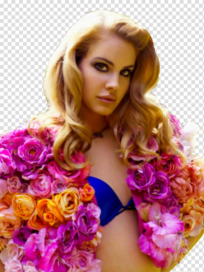 Lana del Rey Rooh, woman wearing rose scarf wearing blue brassiere transparent background PNG clipart