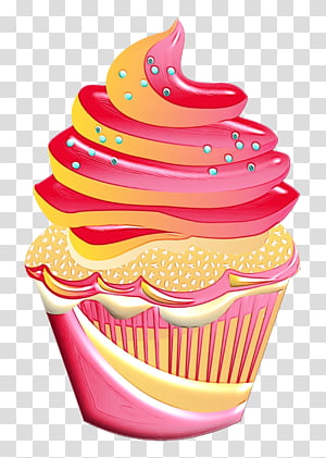 baking cup pink food dessert frozen dessert, Watercolor, Paint, Wet Ink, Cupcake, Soft Serve Ice Creams, Icing, Buttercream transparent background PNG clipart thumbnail