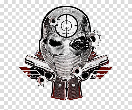 Suicide Squad Deadshot Logo, gray character illustration transparent background PNG clipart