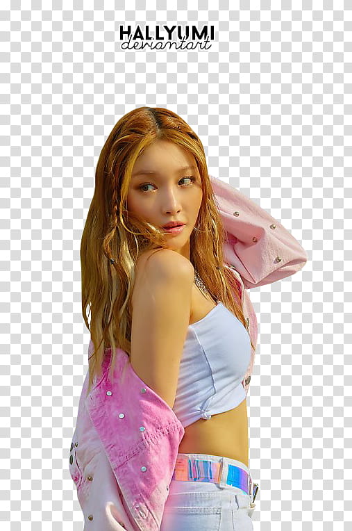 ChungHa LOVE U, woman wearing white brassiere transparent background PNG clipart