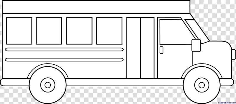 School Black And White, Bus, Line Art, Drawing, School Bus, Cartoon, Coloring Book, Black And White transparent background PNG clipart