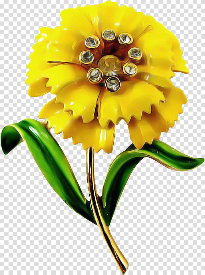 sunflower, Flowering Plant, Yellow, Cut Flowers, Petal, English Marigold, Gerbera, Pollen transparent background PNG clipart