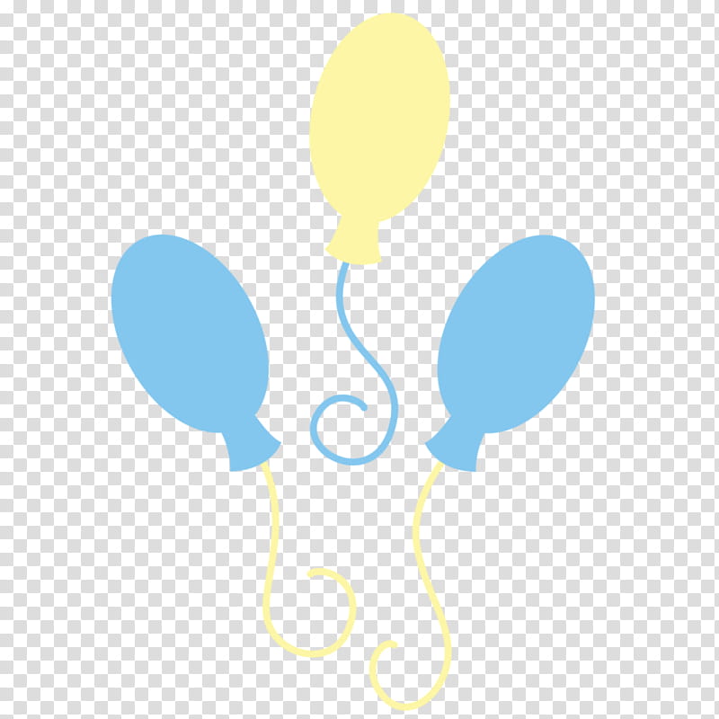 Cutie marks , yellow and blue balloons transparent background PNG clipart